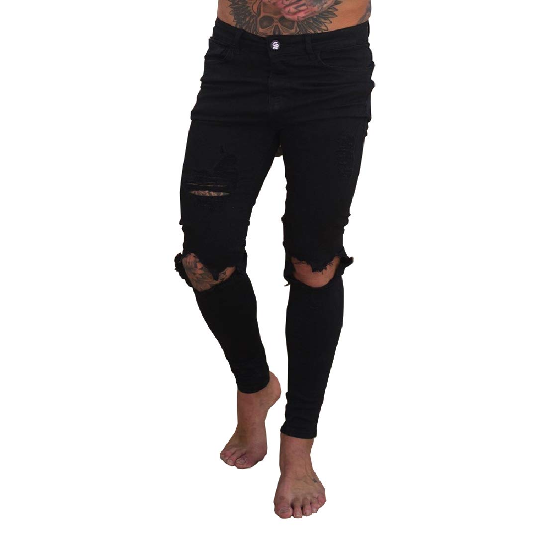 open knee jeans mens