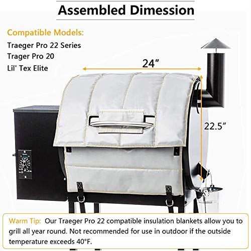 Hisencn Grill Thermal Insulation Blanket for Traeger Pro 575, Pro 22