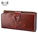 S-ZONE Women RFID Blocking Genuine Leather Clutch Wallet Purse Card Holder Organizer
