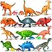 Feroxo Dinosaur Toys Dinosaur Party Supplies - 12 Large & 12 Small Realistic Plastic Toy Dinosaurs Figures with Book Kids Dinosaur Toys Birthday Favors for Boys Girls Figurines Cake Pinata Filler
