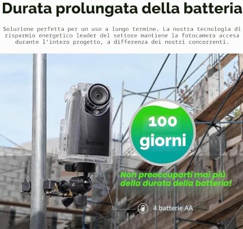 BCC300-C - Kit video Timelapse - Telecamera TLC300 1080P FHD HDR, schermo LCD IPS, custodia protettiva classe IPX4, morsetto di fissaggio