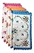 Women's Vintage Inspired Cotton Handkerchiefs 12 Pack (Whites with Flowers)