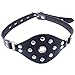 Inflatable Mouth Gag Bound Gag - Davidsource Studded Faux Leather Panel Gag Open Mouth Plug Head Harness Restraints Kit (Padlock 1 Piece)