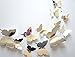 Fullkang 12 pcs Decal Butterflies 3D Mirror Wall Stickers Wall Art Home Decors (Silver)