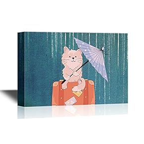 Canvas Wall Art - Cat in The Vacation - Gallery Wrap Modern Home Art | Ready to Hang - 12x18 inches