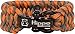 Hippo Survival Paracord Bracelet with Black Metal Shackle and Adjustable Size - Orange Camo