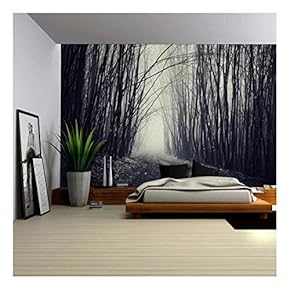 Mural of a Vacant Pathway in a Dried Out Forest - Wall Mural, Removable Sticker, Home Decor - 66x96 inches