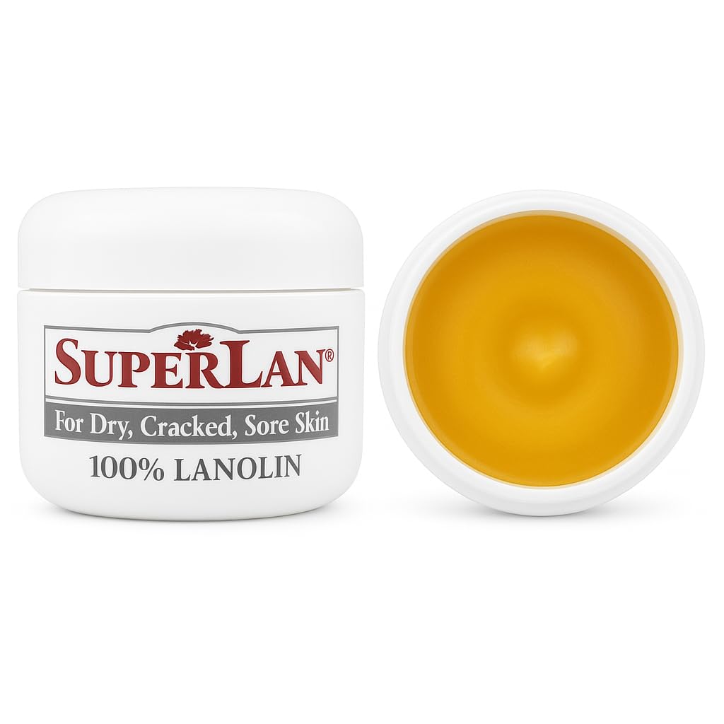 Lanolin Cream 1 Oz - 100% Organic Nipple Cream Lanolin - Thicker Body & Face Moisturizer for Eczema, Psoriasis & Severe Dry Skin - Ultra Hydrating & Soothing Skin Moisturizer for Hot & Cold Weather