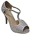 Bella Marie Shania-11 Women's peep toe rhinestone glitter T- strap dance sandals