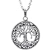 KONOV Mens Womens Celtic Tree of Life Stainless Steel Pendant Necklace, Silver, 24