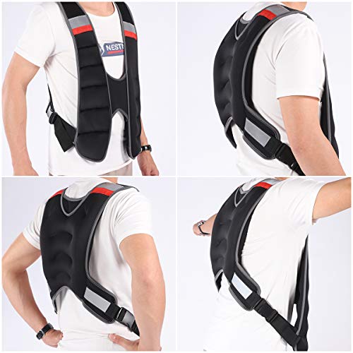 Weighted Vest with Reflective Stripe, Adjustable Weighted Vest for