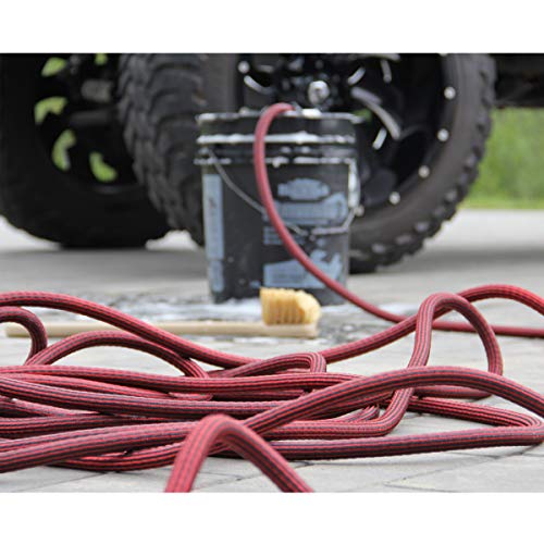 Pure Expandable Garden Hose 50' with Spray Nozzle Best Expanding Retractable Water Pipe for Garden Lawn Zero Kink Red Line