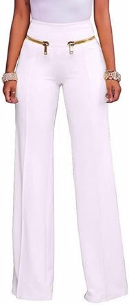 high waisted white palazzo pants