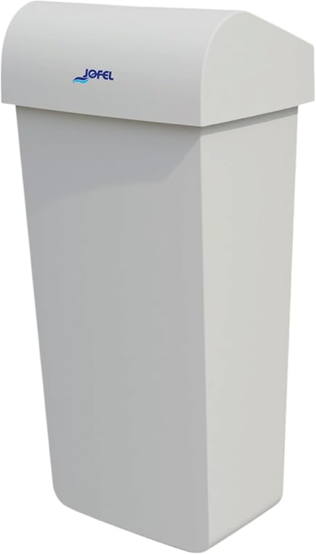 - ALR33000, Papelera sostenible fabricada con plástico reciclado, color blanco mate, capacidad 40 Litros, Tapa Superior desmontable, se puede fijar a la pared fácilmente. — foto 1 de 6