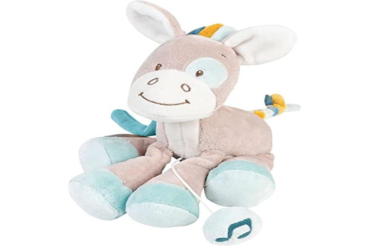Nattou Mini Musical Soft Toy, Tim The Horse, "La-Le-Lu" Melody, 20 x 14 x 7 cm, Tim and Tiloo, Beige, 498074