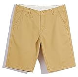 Plaid&Plain Men's Basic Slim Fit Flat Front Cotton Chino Shorts