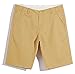 Plaid&Plain Men's Basic Slim Fit Flat Front Cotton Chino Shorts