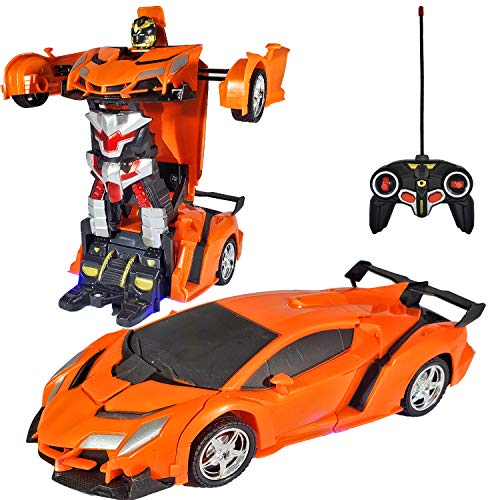 ANJ Kids New Holiday Toy - 2 in 1 Transforming Toy and Remote Control Car for Boys and Girls | Full RC Car Function and Flashing Lights - Perfect Remote Control Toy for Kids - Thumbnail 6