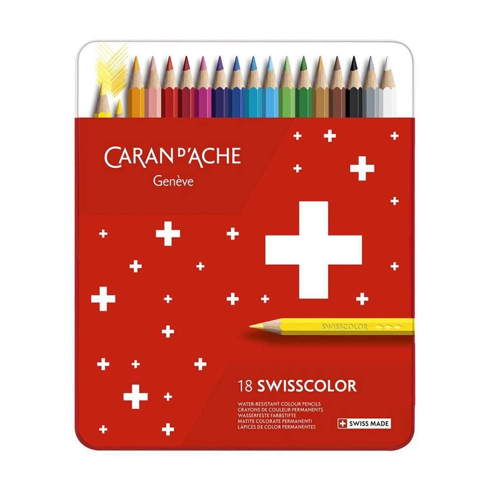 Caran D'Ache Swiscollor Permanent Colored Pencils 18 Colors