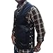 2Fit Men's Black Genuine Leather 10 Pockets Motorcycle Biker Vest New S To 6XL (Large (CHEST 42 INCHES))