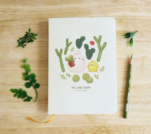 PONML Molang Diary Green Planner Scheduler Schedule Book Monthly Weekly Organizer