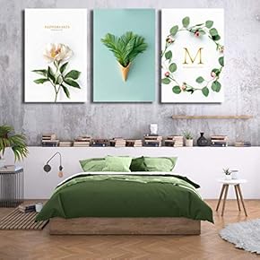 3 Panel Canvas Wall Art Fresh Flower Canvas Prints Painting Wall Decor for Living Room Wood Framed Home Decorations - 16"x24" x 3 Panels