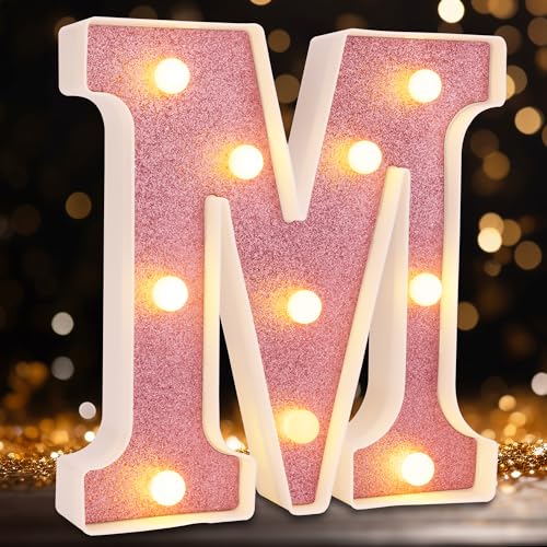 Dyingswan Led Light Up Letters, Pink Marquee LED