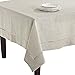 SARO LIFESTYLE Poly and Linen Blend Toscana Tablecloth with No Hemstitch Border, Natural, 90