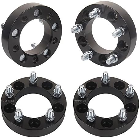 HLZZ SLL-001BK 4pcs Wheel Spacers Adapters Black - 1.25" Thickness - 5 Lug - 5x4.5/5x114.3 - 1/2x20 Studs for Jeep Grand Cherokee Wrangler Liberty Comanche