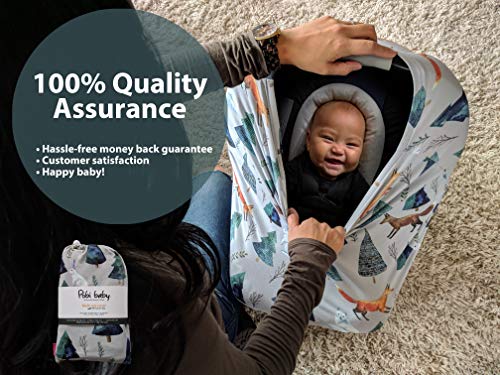 Premium Soft, Stretchy, and Spacious 4 in 1 Multi-Use Cover for Nursing, Baby Car Seat, Stroller, Scarf, and Shopping Cart - Best Gifts by Pobibaby (Magical)