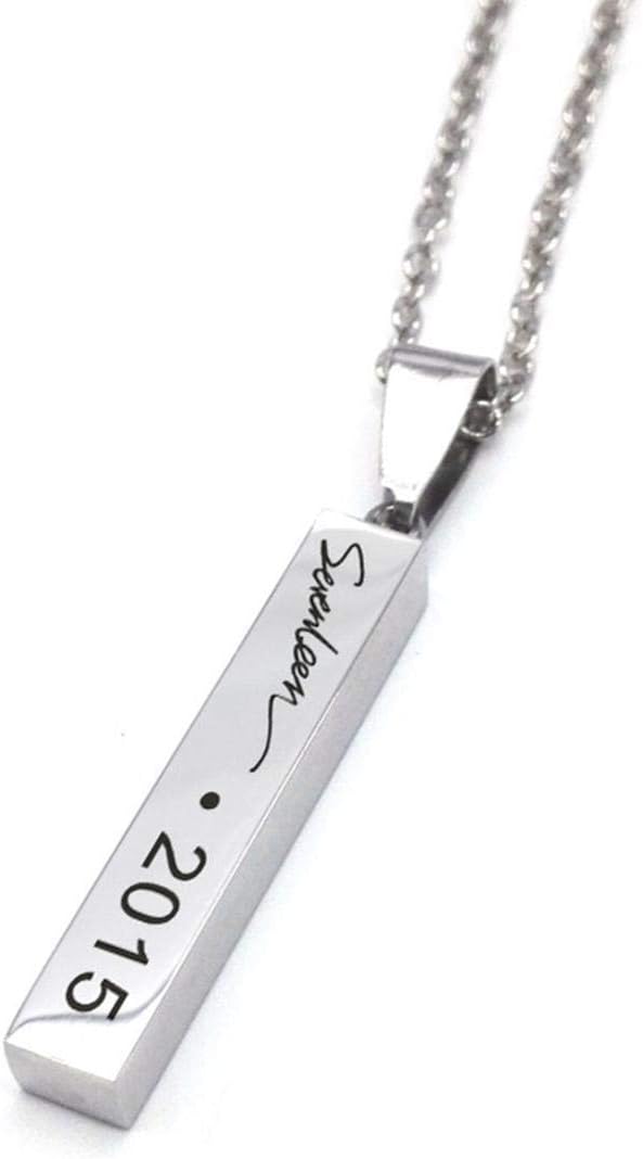 zhengao Kpop BTS Bangtan Boys VIXX / GOT7 / RED Velvet Same Paragraph Necklace Titanium Steel Letter Lettering Pendant Necklace Boys Girls Necklace