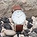 NYKKOLA Vintage Design Leather Band Analog Alloy Quartz Wrist Watch (Brown)