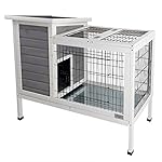 Petsfit 36"Lx20"Wx30"H Rabbit Hutch Grey,Guinea Pigs Cage,Bunny Hutch Wood for Indoor Use