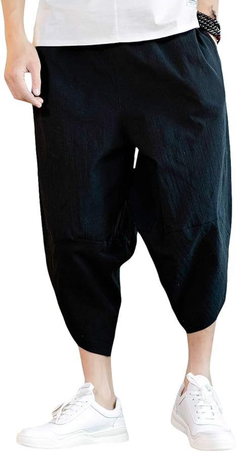 Amazon Yffushi サルエルパンツ メンズ 7分丈 ゆったり 夏 ワイドパンツ 5色 ロングパンツ 通販
