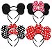 FIVOENDAR Pack of 8 with 4 Kinds - Mouse Adorable Ear Dots Solid Various Style Black and Bow Headband for Boys and Girls Birthday Party or Celebrations (Pack of 8)