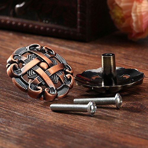 image for Corasays Round Shape Antique Drawer Cupboard Pulls Handles Wardrobe Dr