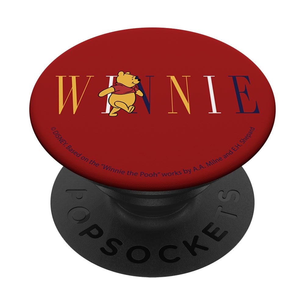 Disney Winnie The Pooh Winnie Simple Text PopSockets Swappable PopGrip