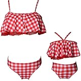 Mommy and Me Matching Family Swimsuit Ruffle Women Swimwear Kids Children Toddler Bikini Bathing Suit Beachwear Sets