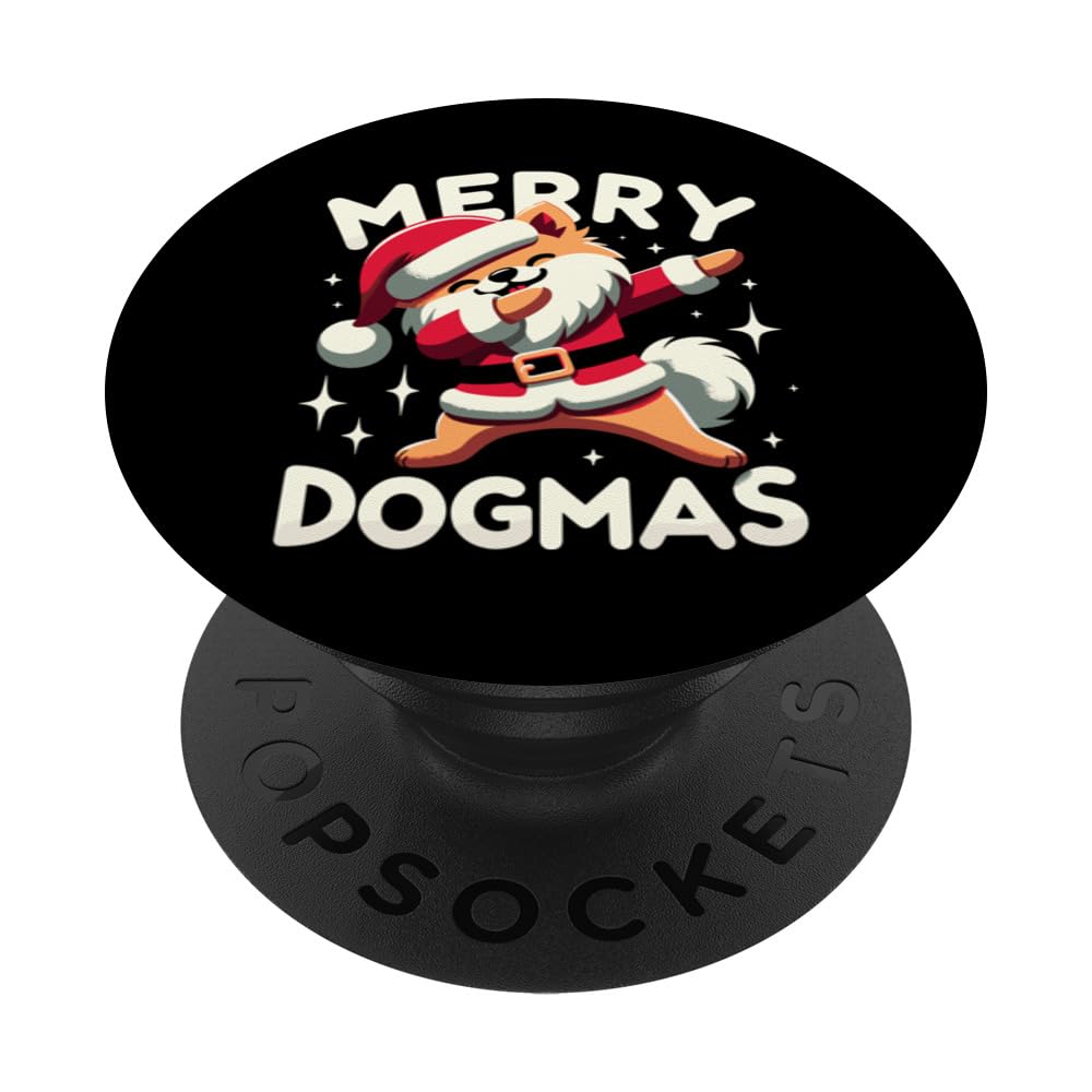 Merry Dogmas Dab Pose Golden Retriever Dog Christmas Santa PopSockets Swappable PopGrip