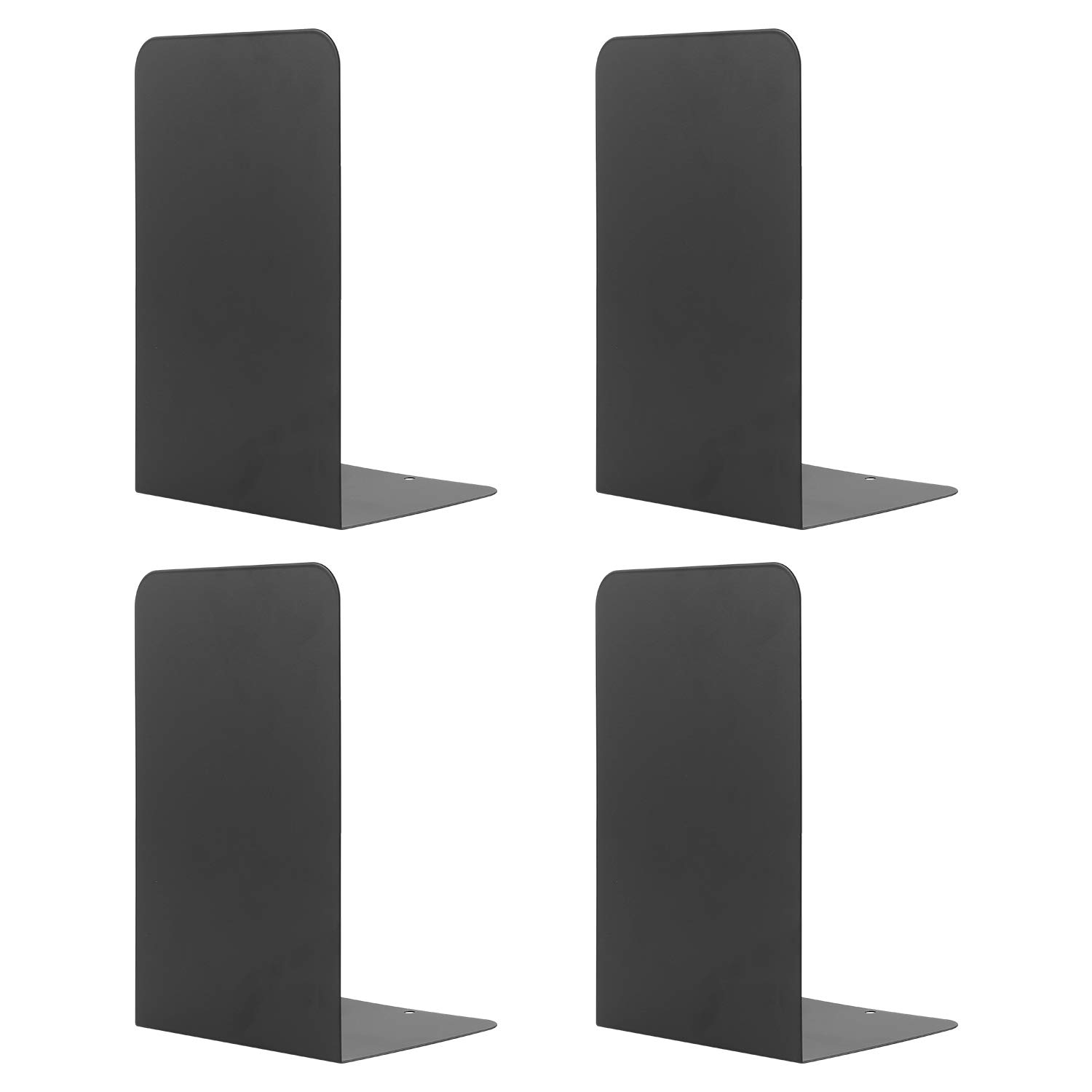 2 Pairs Book Ends for Shelves, MSDADA Heavy Duty Bookends for Office, School&Home, Metal Bookends for Heavy Books, Anti Slip Book Shelf Holder Bookend Supports Book Stoppers(Black)
