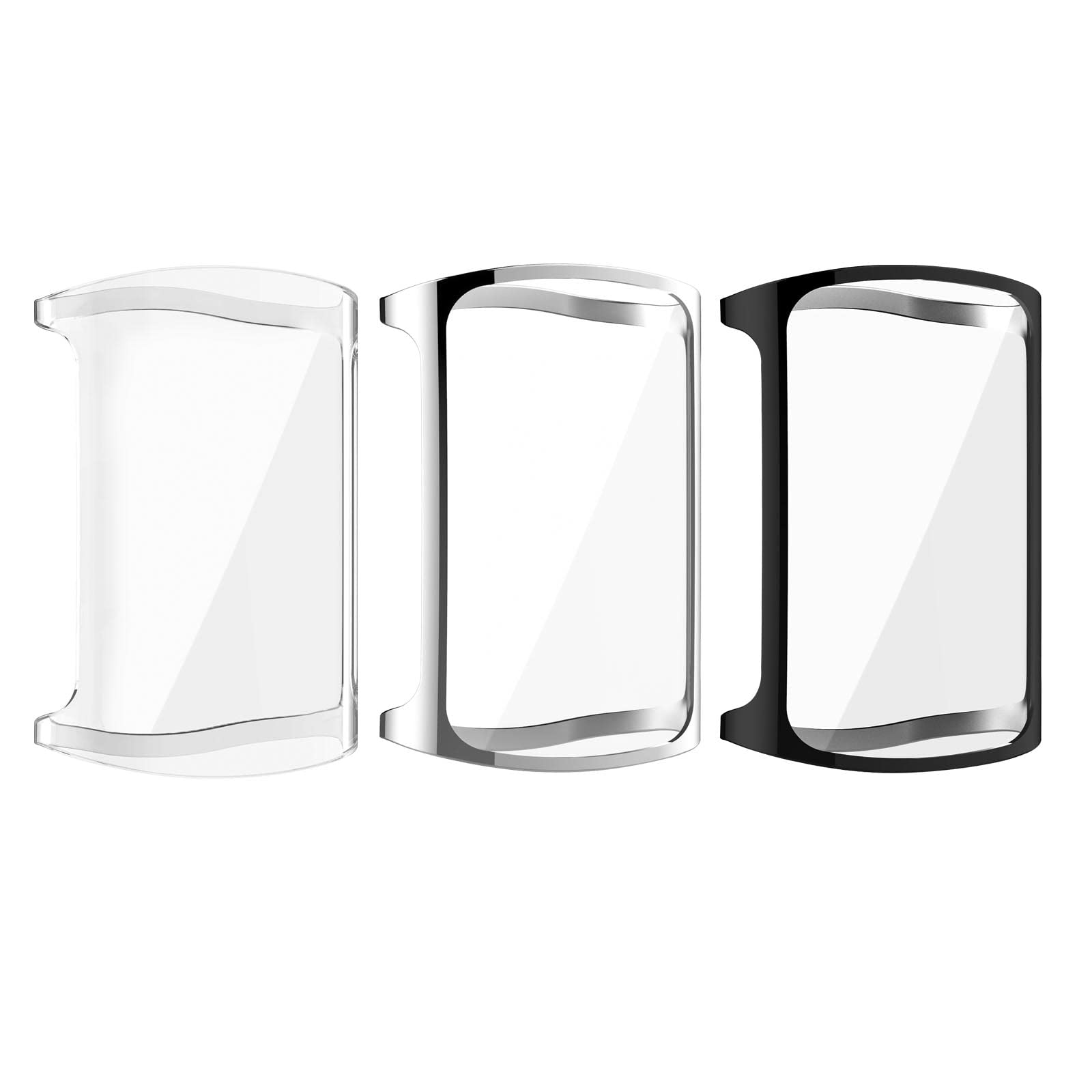 Be In Your Mind 3x Watch Protective Cover Case Plating TPU All-around Black Transparent Silver Shockproof Smartwatch Cases Compatible with Fitbit Charge 5