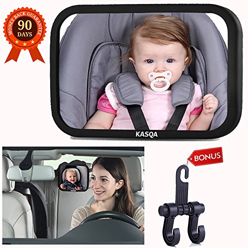 Baby Car Mirror Rear View Facing Infant Car Seat - Baby Mirror for Car Backseat Wide View 360 Â°Adjustable Shatterproof Glass Safety - Car Seat Mirror Crystal Clear Easy to Install