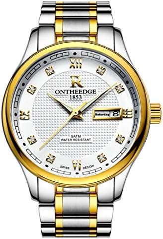 Watch/Men Watch,Men's Luxury perfect Diamond Analog Quartz Dial Watch Business Stainless Steel Band Dress Wrist Watch Classic Calendar Date Window Luminous Pointer,Water Resistant (Style #4)
