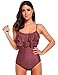 Ekouaer Swimsuit for Women One Piece Monokini Stripe Swimwear Bathing Suit