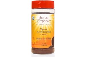 Darsa Organics Cloves Powder 3.5 oz - USDA Organic Ground Cloves from India, Aromatic, Non-GMO, Kosher Certified, Gluten-Free, Organic Powder for Cooking, Spice Blends, Teas, Curries & Pickles