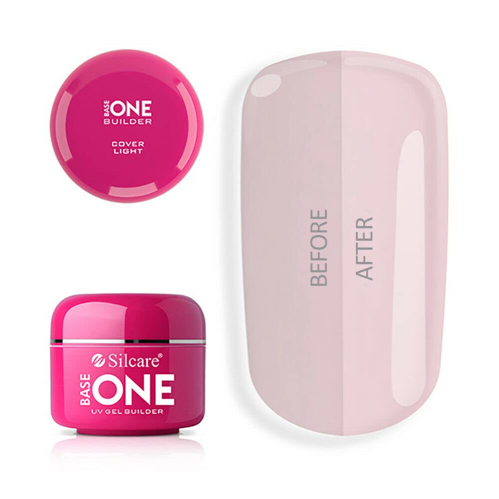 Base One Cover Light 50g UV Gel Camouflage Ideal for French Nails File Off Silcare