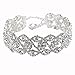 Ikevan Women Punk Style Alloy Crystal Rhinestone Golden Chain Necklace Choker (Silver)
