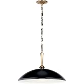 Kichler Delarosa 1-Light Pendant, Updated Traditional Light in Black and Champagne Bronze, Sloped Ceiling Compatible, for You