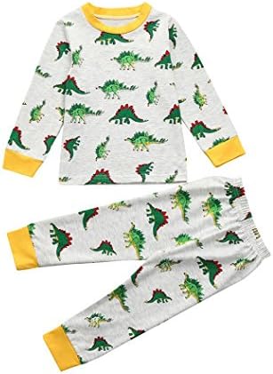 Sumen ❤️Toddler Baby Girls Boys Long Sleeve Tops Cartoon Pants Outfits Pyjamas Set Spring Sleepwear (4T, Gray)