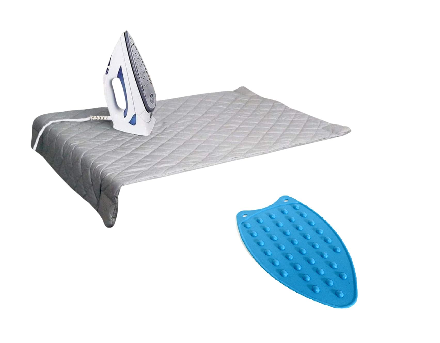 Dependable Industries Inc. Essentials Ironing Board Pad to Use Anywhere Quilted Magnetic Corners Iron Anywhere Travel Home with Silicone Heat Resistant Iron Rest Pad 18 inch x 31inch